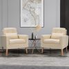 Linen Mid-Century Modern Living Room Accent Chair with Pillow