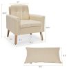 Linen Mid-Century Modern Living Room Accent Chair with Pillow