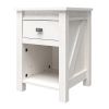 Farmhouse 1-Drawer Bedroom Nightstand with Open Shelf