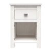 Farmhouse 1-Drawer Bedroom Nightstand with Open Shelf