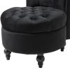 Tufted High Back Plush Velvet Upholstered Accent Low Profile Chair