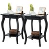 Stylish Nightstand/End Table in Wood Finish - Set of 2