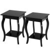 Stylish Nightstand/End Table in Wood Finish - Set of 2