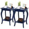 Stylish Nightstand/End Table in Wood Finish - Set of 2
