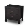 Farmhouse Style Solid Pine Wood 2-Drawer Nightstand Bedside Table