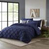 All Season Pleated Hypoallergenic Microfiber Reversible 3 Piece Comforter Set