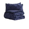 All Season Pleated Hypoallergenic Microfiber Reversible 3 Piece Comforter Set