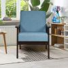 Retro Wide Accent Chair with Espresso Wood Frame