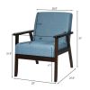 Retro Wide Accent Chair with Espresso Wood Frame