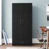 Modern Armoire Wardrobe Closet Cabinet with Storage Drawer Wood Finish