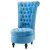 Tufted High Back Plush Velvet Upholstered Accent Low Profile Chair