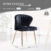 Velvet Upholstered Wingback Accent Side Chair w/ Gold Metal Legs