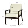 Retro Wide Accent Chair with Espresso Wood Frame