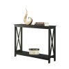 Wood Console Sofa Table with Bottom Storage Shelf