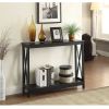 Wood Console Sofa Table with Bottom Storage Shelf