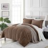 Plush Microfiber Reversible Comforter Set