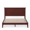Traditional Solid Oak Wooden Platform Bed Frame with Headboard