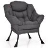 Upholstered Modern Cushioned Accent Chair with Side Pocket