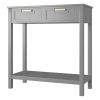 Modern Entryway Accent 2 Drawer Sofa Side Table