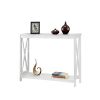 Wood Console Sofa Table with Bottom Storage Shelf