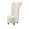 Tufted High Back Plush Velvet Upholstered Accent Low Profile Chair