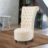Tufted High Back Plush Velvet Upholstered Accent Low Profile Chair