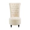 Tufted High Back Plush Velvet Upholstered Accent Low Profile Chair