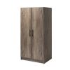 Bedroom Armoire Wardrobe Cabinet with Hanging Rail Wood Finish