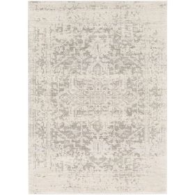Distressed Oriental Area Rug (Color: Grey/Beige, size: 5' X 7')