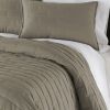 Modern Brick Stitch Microfiber Reversible 3 Piece Comforter Set