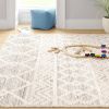 Hand Woven Wool Blend Grey Beige Ivory Persian Style Area Rug