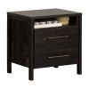 Modern 2 Drawer Nightstand Cubby Storage Shelf