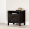 Modern 2 Drawer Nightstand Cubby Storage Shelf