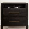 Modern 2 Drawer Nightstand Cubby Storage Shelf