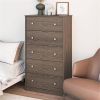 Modern 5-Drawer Bedroom Chest Dresser in Rustic Wood Finish
