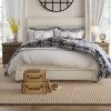 Solid Wood Platform Bed Frame with Headboard in Rustic White Finish