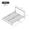 Modern Industrial Metal Platform Bed Frame with Wood Headboard Footboard