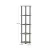 5-Shelf Modern Corner Bookcase Wood Finish