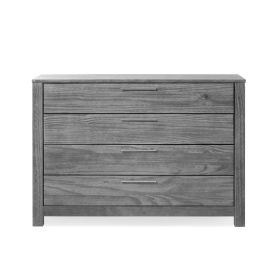 FarmHouse Rustic 4 Drawer Dresser (Color: Gray)