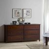Farmhouse Solid Pine Wood 6 Drawer Dresser