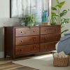 Farmhouse Solid Pine Wood 6 Drawer Dresser