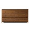 Farmhouse Solid Pine Wood 6 Drawer Dresser