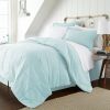 Aqua Blue Microfiber Reversible Bed-in-a-Bag Comforter Set