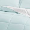 Aqua Blue Microfiber Reversible Bed-in-a-Bag Comforter Set