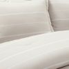 Beige Off-White Stripe Lightweight 3-Piece Comforter Set