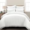 White 5-Piece Lightweight Polyester Comforter Set with Lace Trim