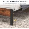 Modern Metal Platform Bed Frame with Rustic Wood Headboard and Footboard