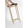 Gold Finish Metal Round Nightstand End Table with Removable Tray Top