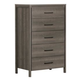 Modern 5 Drawer Storage Chest (Color: Grey)