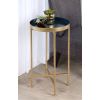 Gold Finish Metal Round Nightstand End Table with Removable Tray Top